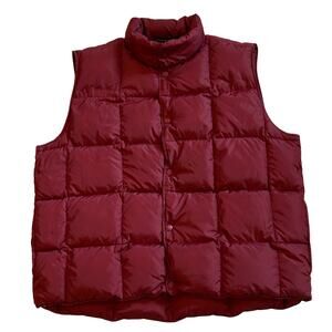 LL Bean Puffer Jacket Mens XL Red Quilted Vest Down Lightweight Classic *FLAW*